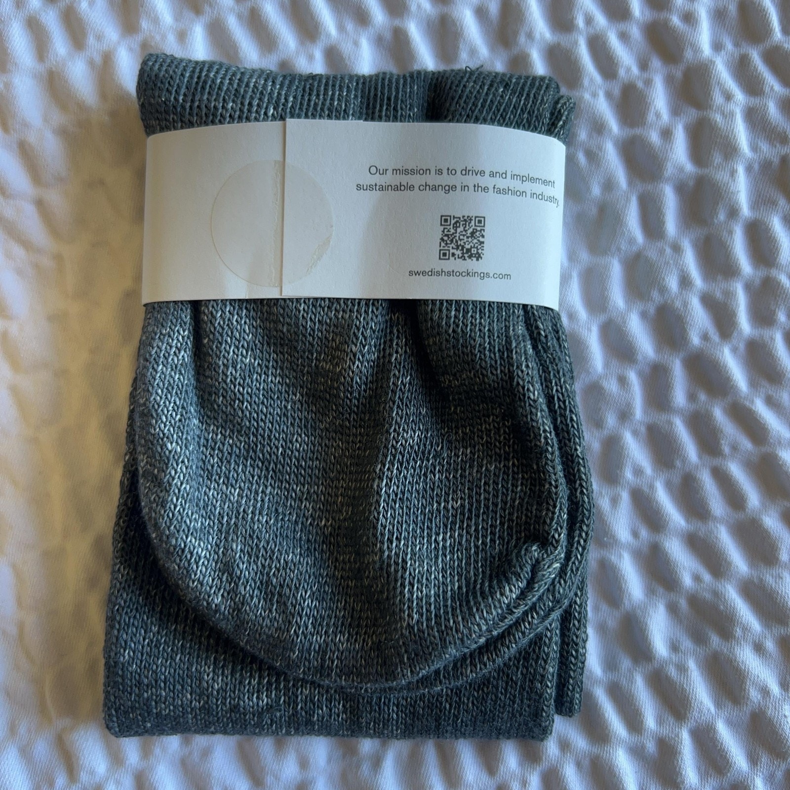 Swedish Stockings Crew Socks Unisex One Size Green Mid Calf Cotton Blend — image 3 of 6